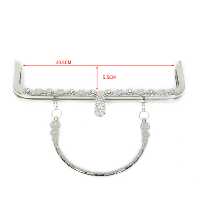 Rustproof Metal Rectangle Purse Frame Kiss Clasp Lock 20.5*5.5cm