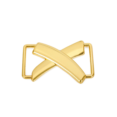 Bright Gold Metal Cross Shape Handbag Lock For Purse Decoration