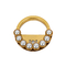 Gold Ring Shape Metal Handbag Lock With Pearl Purse Hardware