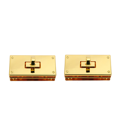 Rectangle Shape Handbag Lock Hardware Gold Bag Lock Accessories