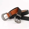 Fadeless Black Leather Belt Strap Roller Buckle Belt Shinning Webbing