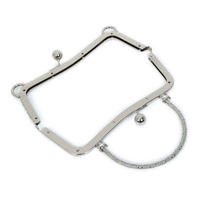 Mirror Polished Metal Clutch Frame Hardware 20×7.5cm For Purse