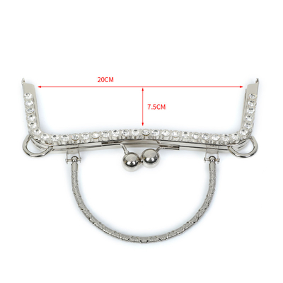 Mirror Polished Metal Clutch Frame Hardware 20×7.5cm For Purse