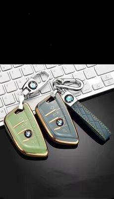 Fadeless Leather Car Keychain Holder Zinc Alloy Fashionable