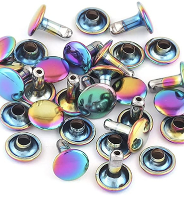 Tubular Rainbow Decorative Studs And Rivets Multicolour No Nickel For Leather